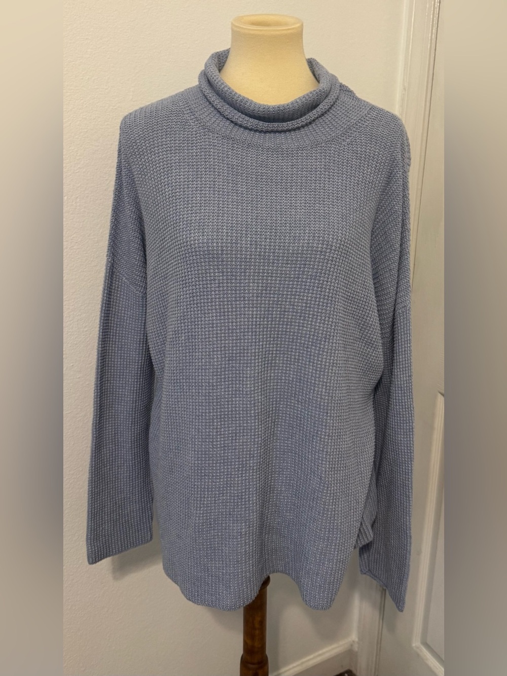 Eileen Fisher Organic Cotton Sweater Cowl Neck Textured Knit Oversized Small